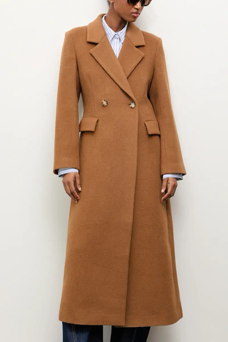 cappotto in lana colore beige miniatura 2