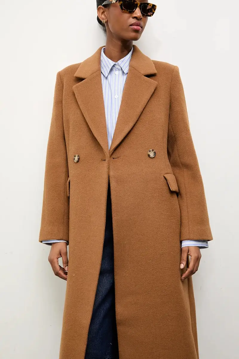 cappotto in lana colore beige miniatura 5