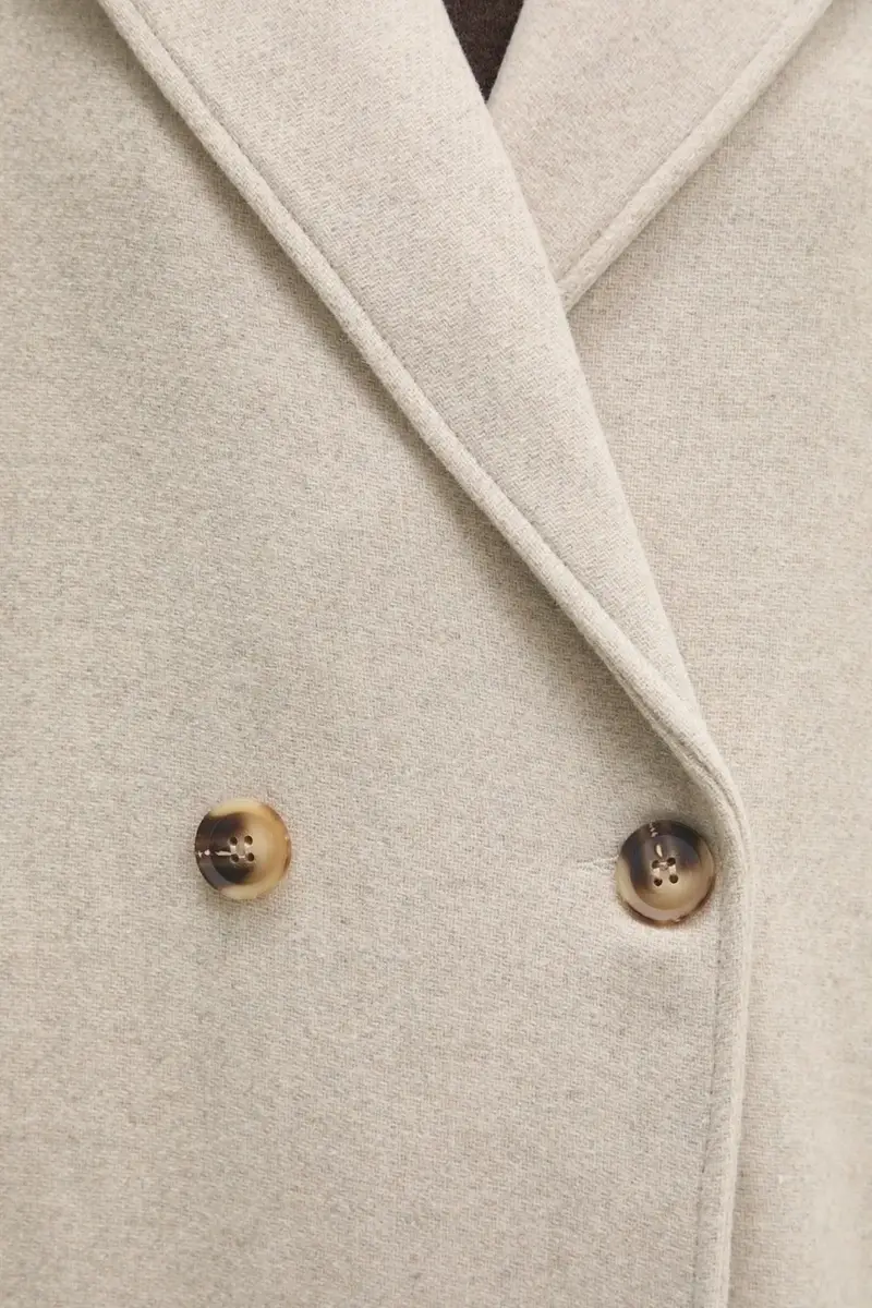 cappotto in lana colore beige miniatura 5