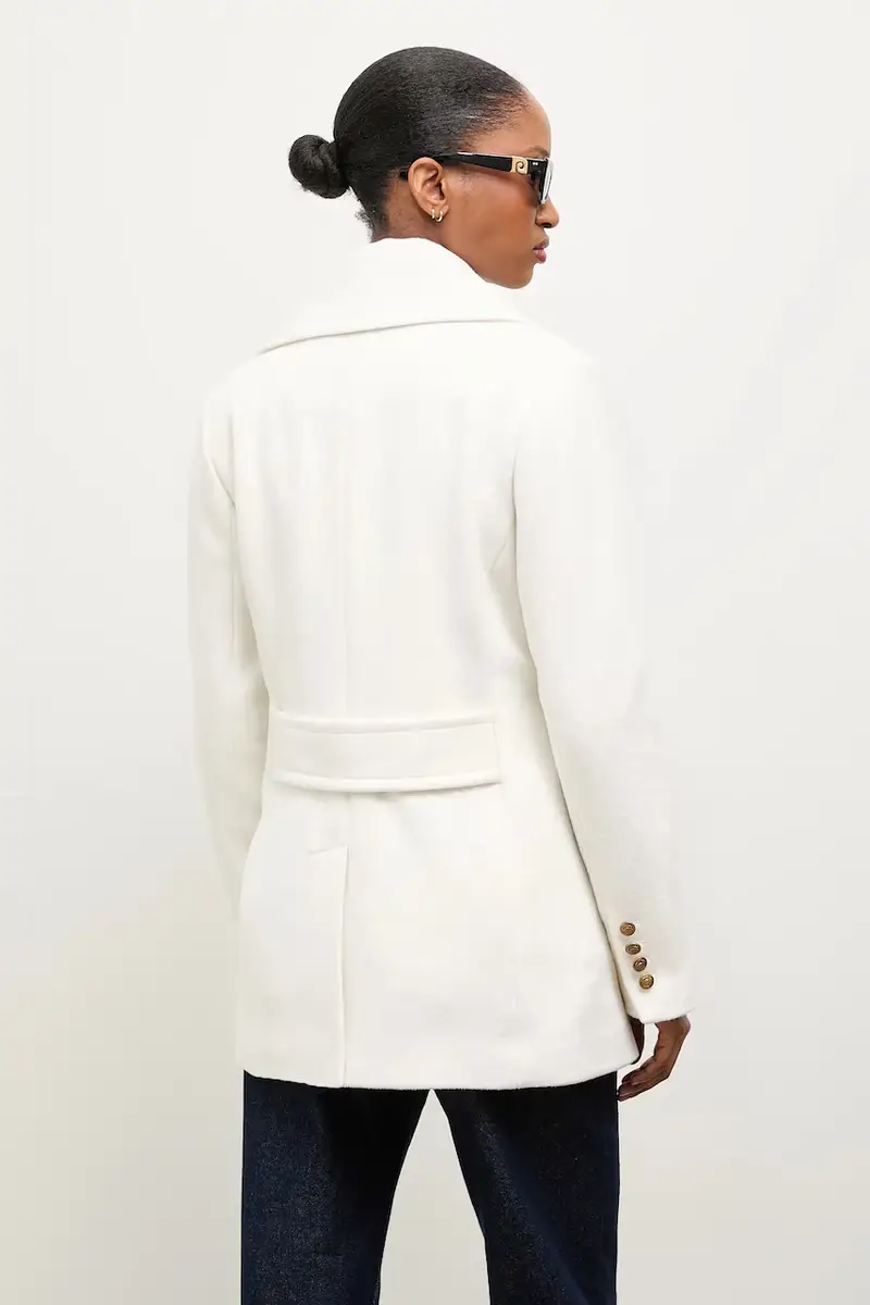 cappotto in lana colore bianco miniatura 4