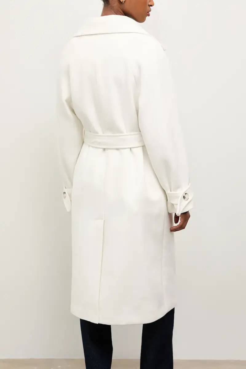 cappotto in lana colore bianco miniatura 3