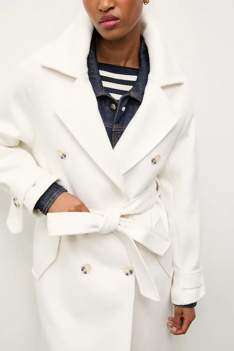 cappotto in lana colore bianco miniatura 4