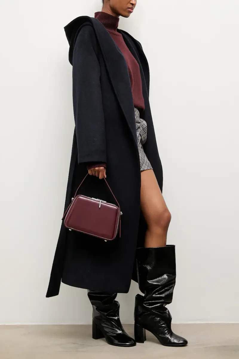 cappotto in lana colore blu navy miniatura 2