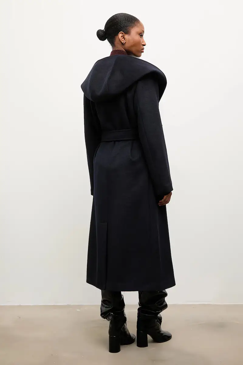 cappotto in lana colore blu navy miniatura 4