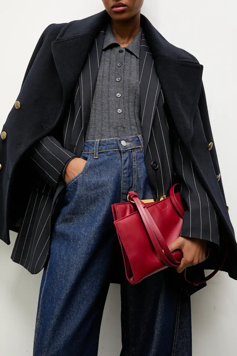 cappotto in lana colore blu navy miniatura 5