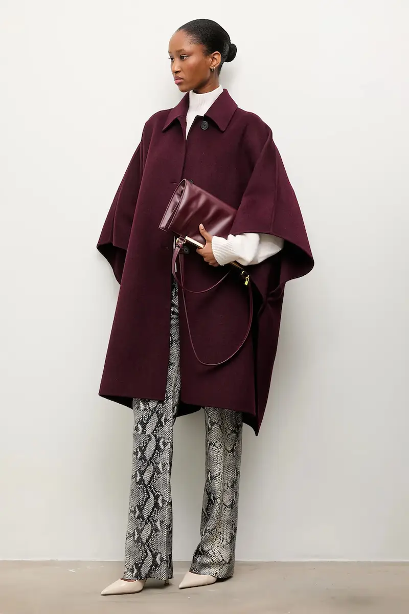 cappotto in lana colore granata miniatura 2