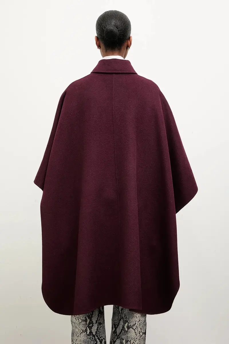 cappotto in lana colore granata miniatura 3