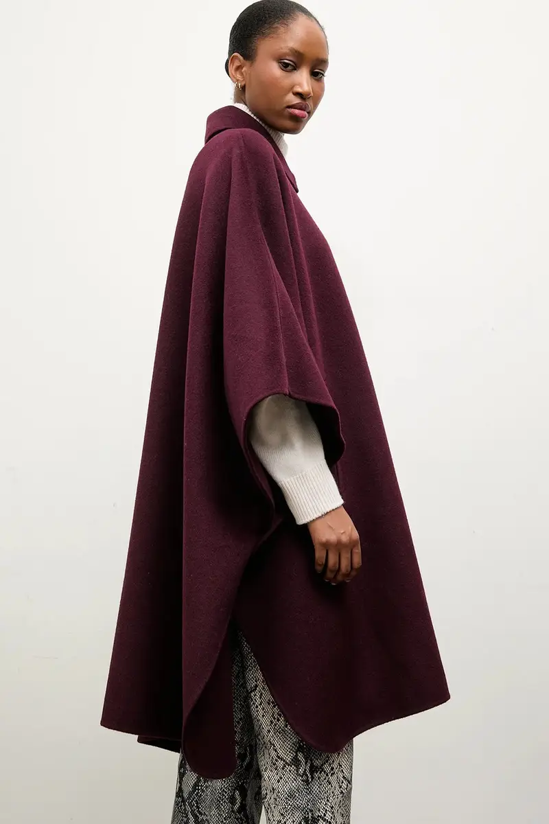 cappotto in lana colore granata miniatura 5