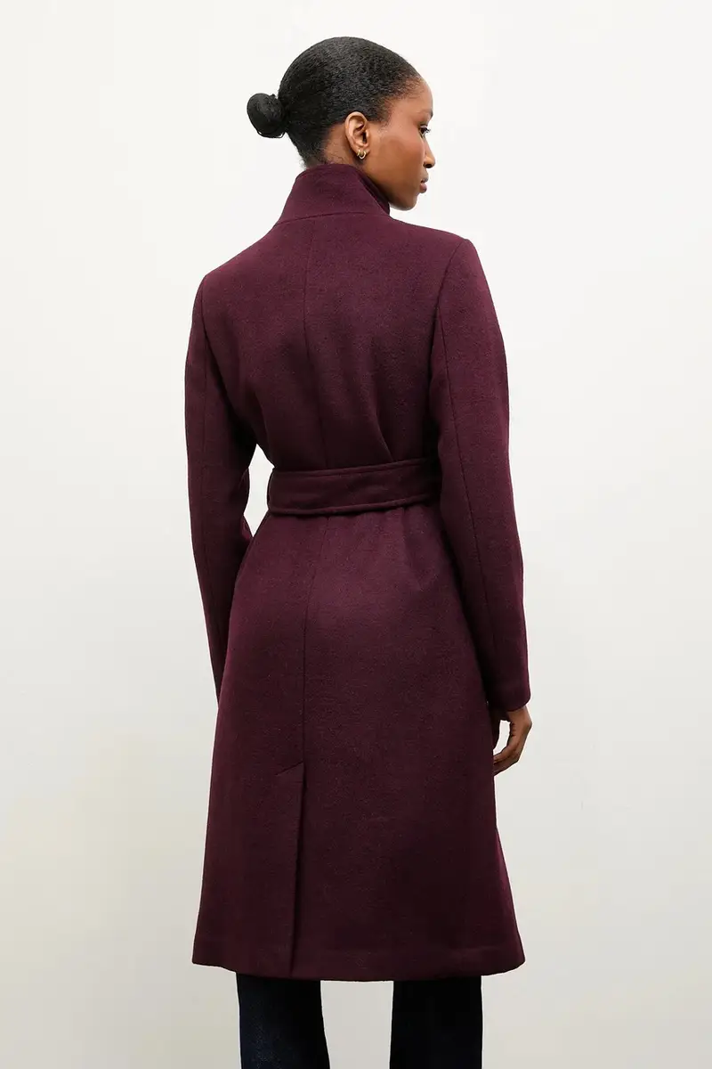 cappotto in lana colore granata miniatura 3