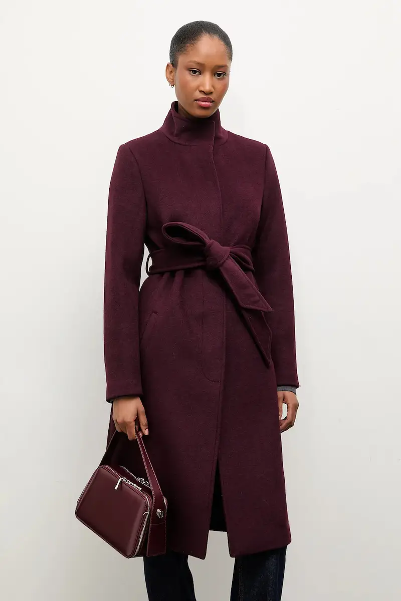 cappotto in lana colore granata miniatura 4