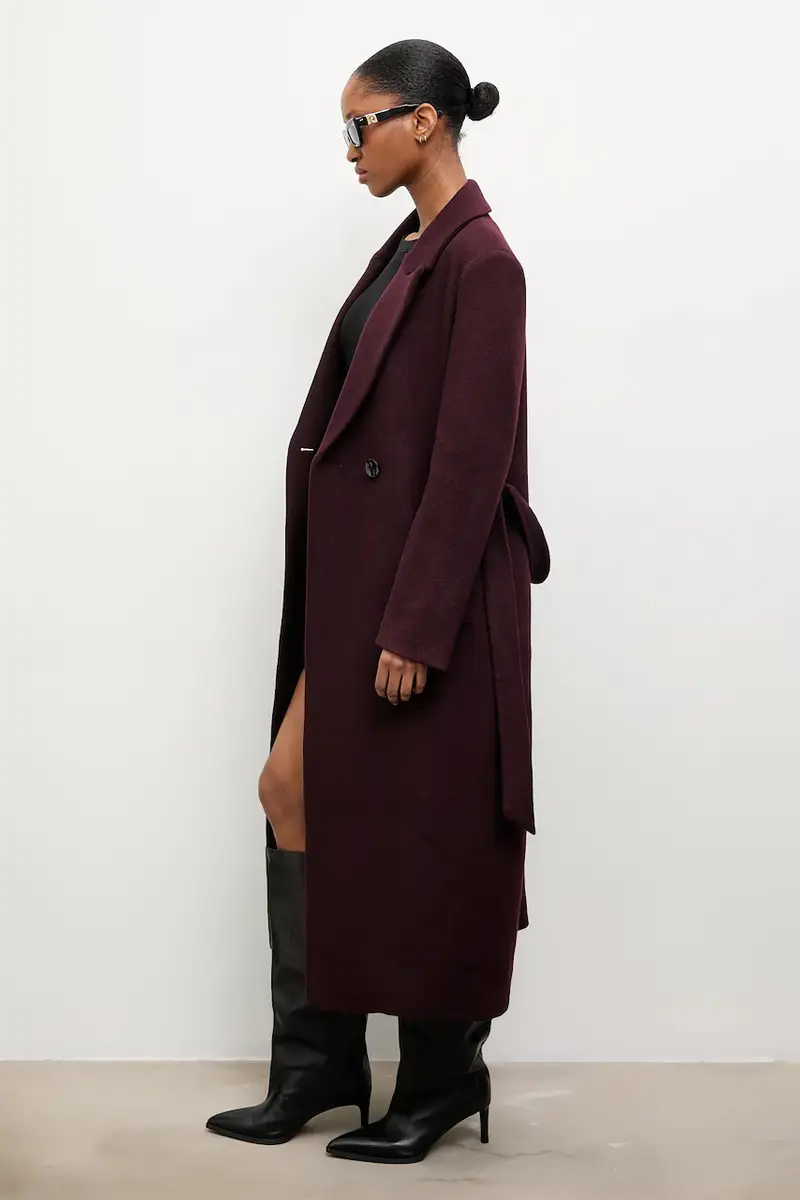 cappotto in lana colore granata miniatura 2