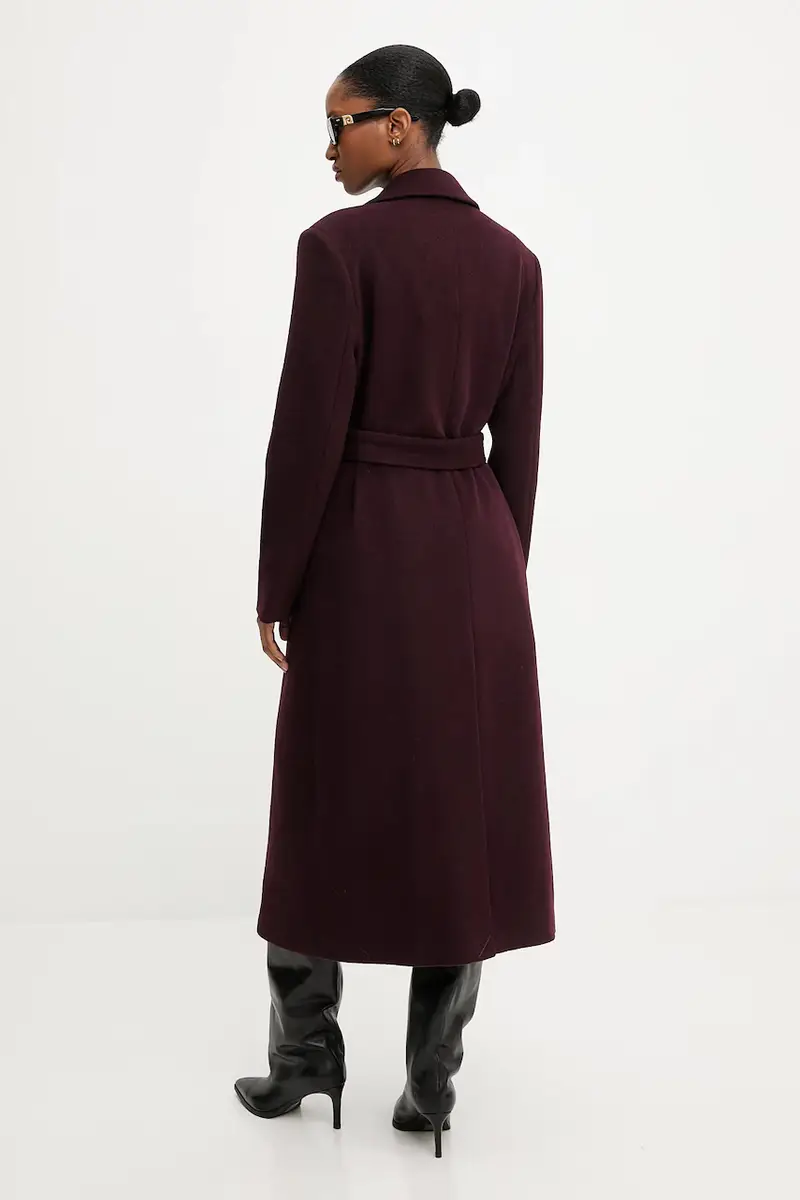 cappotto in lana colore granata miniatura 3