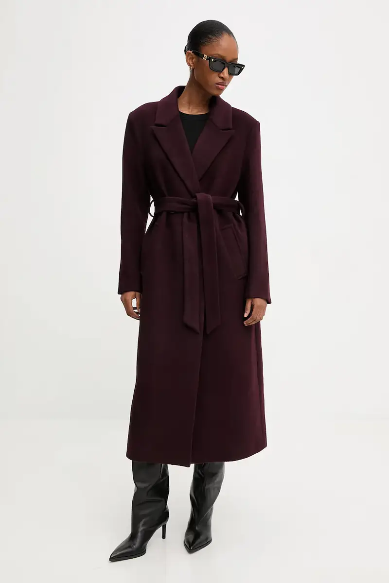 cappotto in lana colore granata miniatura 4