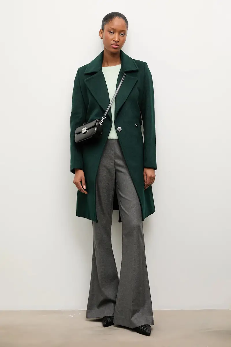 Answear Lab cappotto in lana colore granata Verde miniatura 2