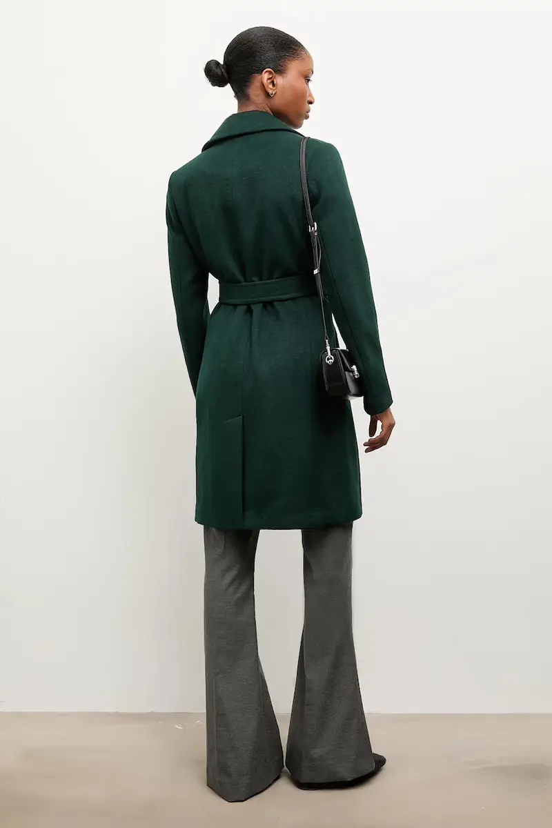 Answear Lab cappotto in lana colore granata Verde miniatura 3