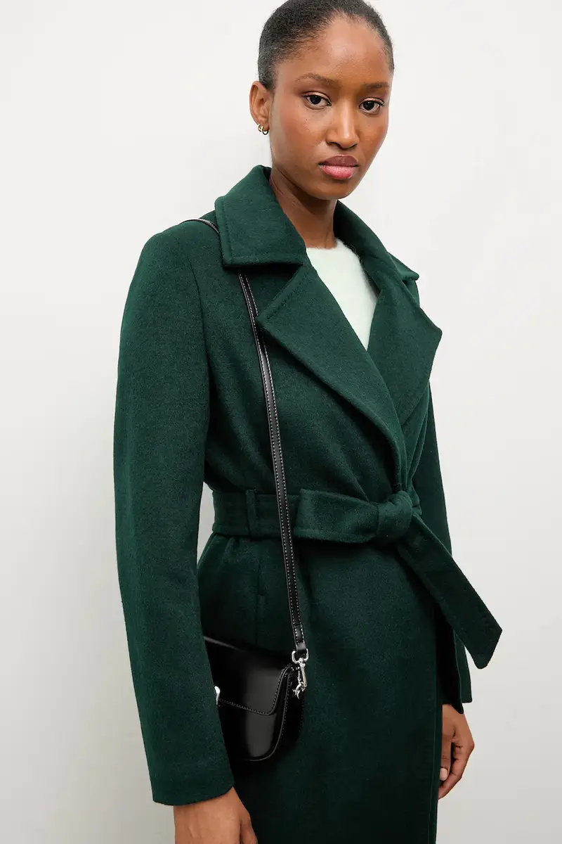 Answear Lab cappotto in lana colore granata Verde miniatura 4