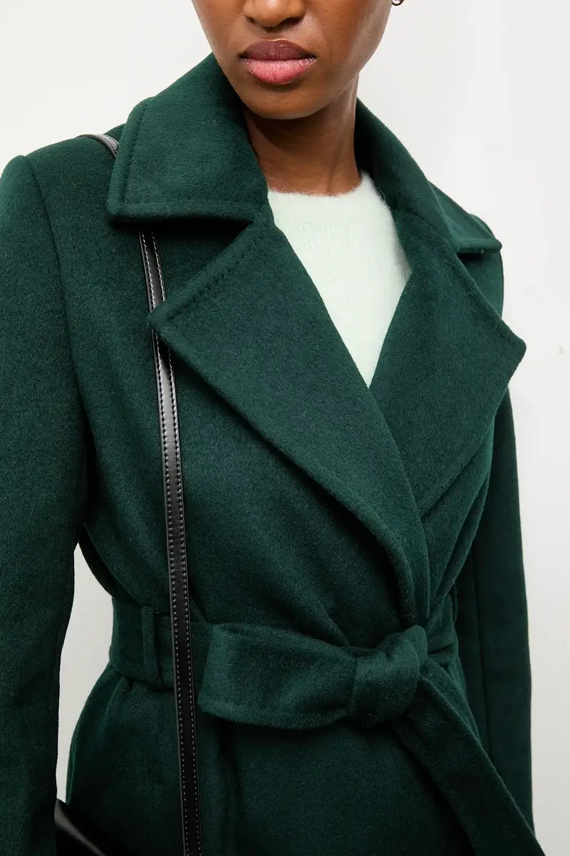 Answear Lab cappotto in lana colore granata Verde miniatura 5