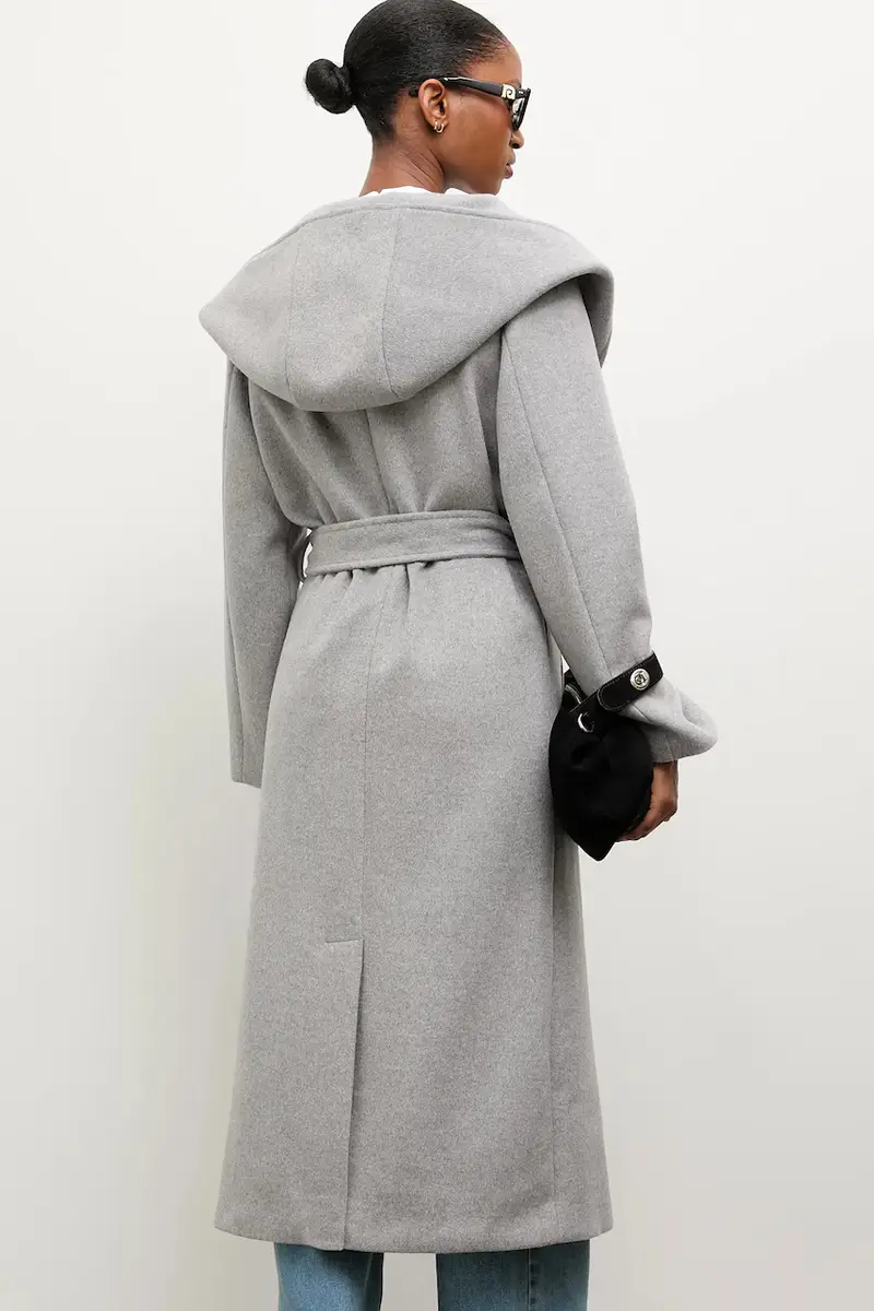 cappotto in lana colore grigio miniatura 4