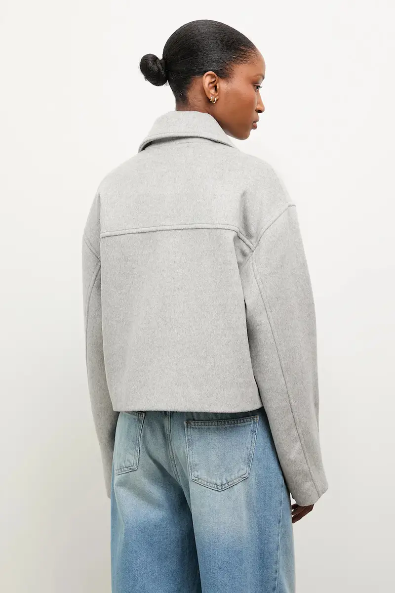 cappotto in lana colore grigio miniatura 3