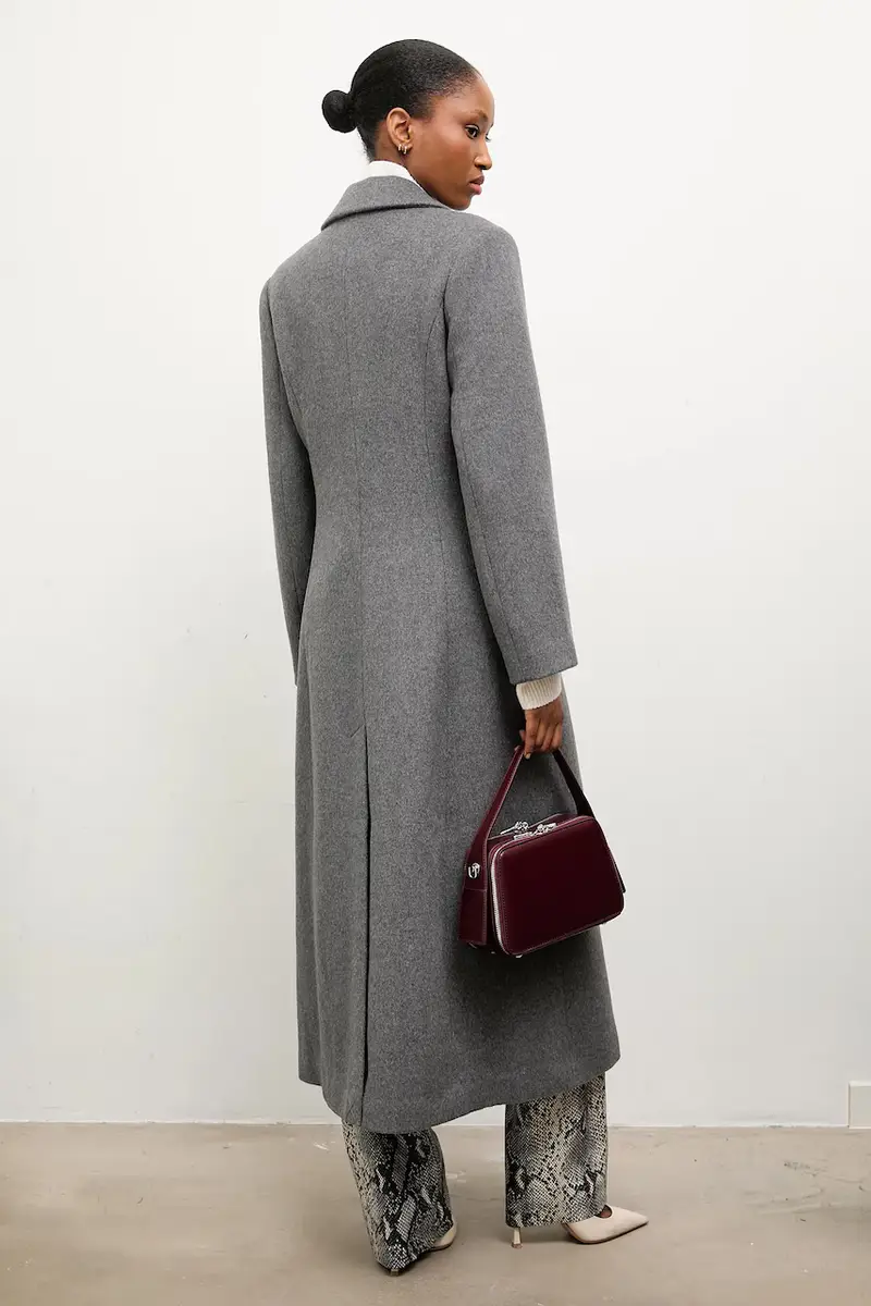 cappotto in lana colore grigio miniatura 3