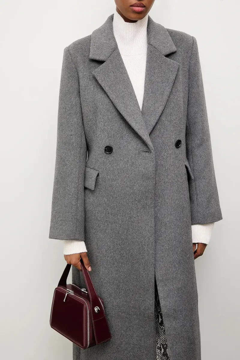 cappotto in lana colore grigio miniatura 5