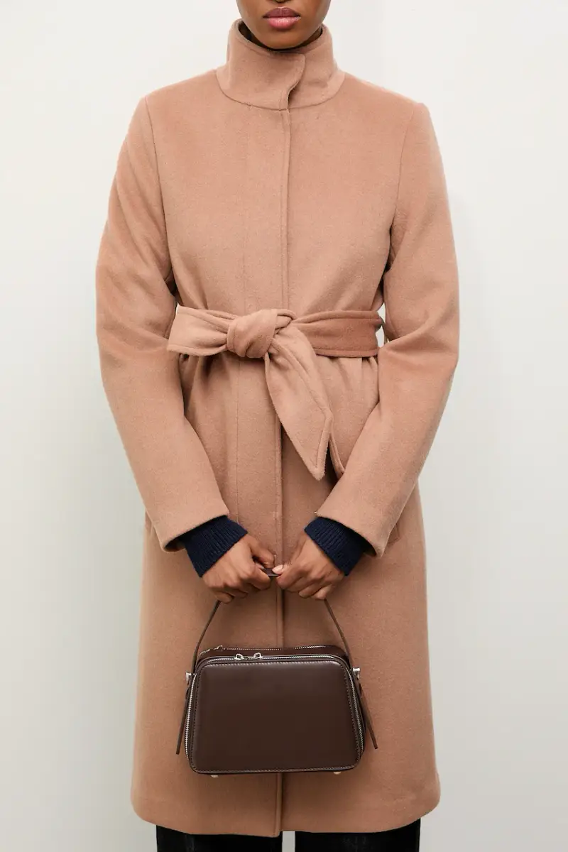 cappotto in lana colore marrone miniatura 2