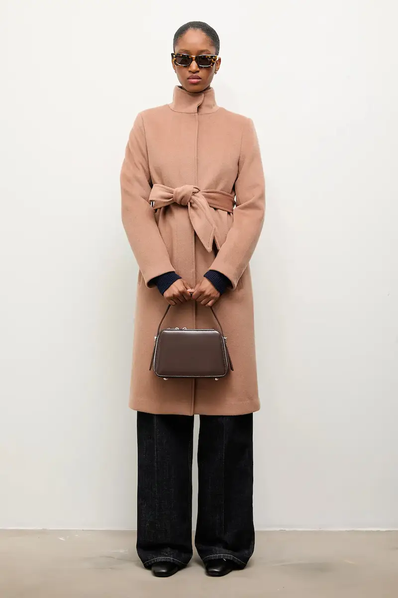 cappotto in lana colore marrone miniatura 4