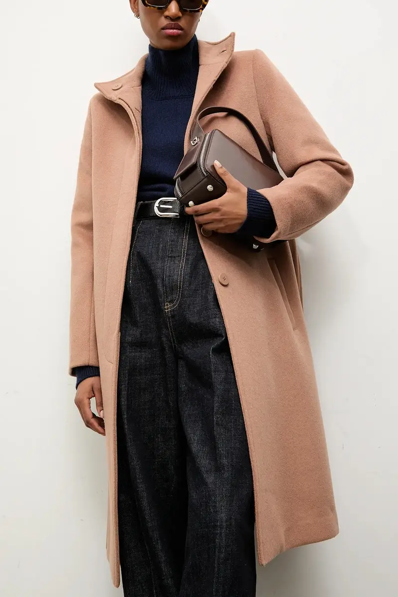 cappotto in lana colore marrone miniatura 5