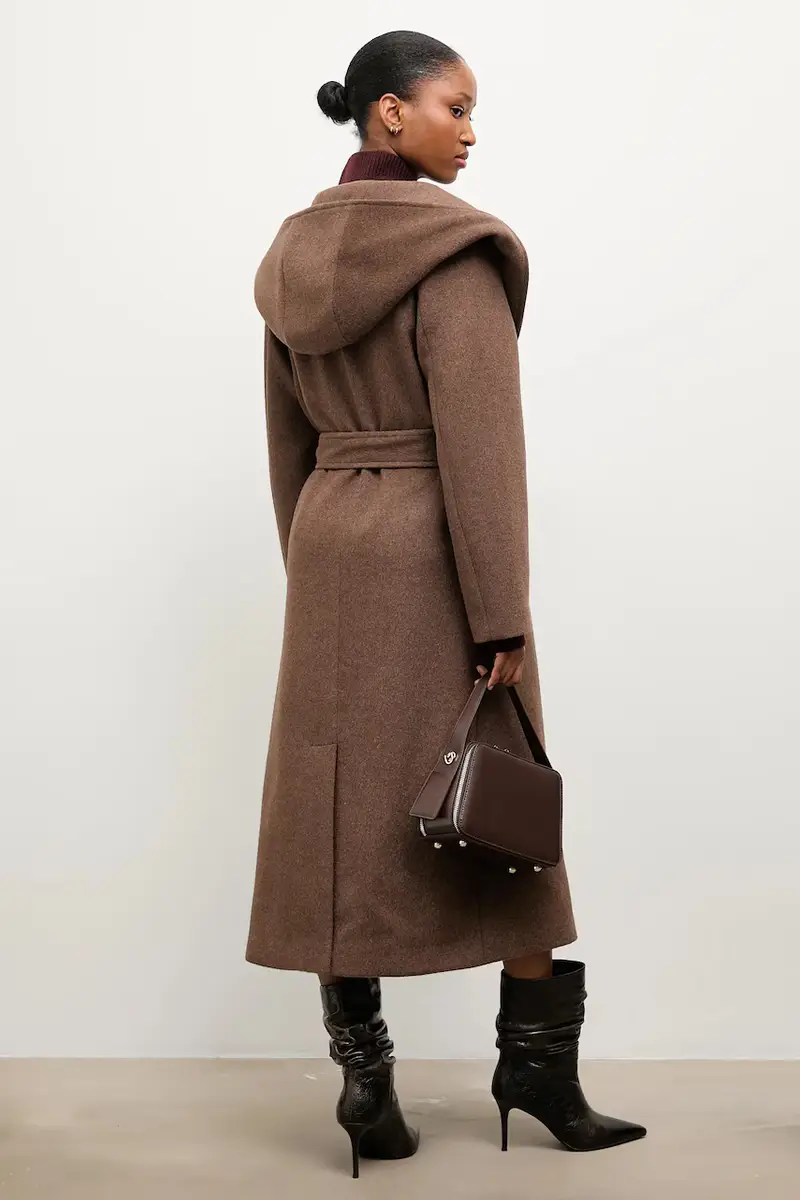 cappotto in lana colore marrone miniatura 3