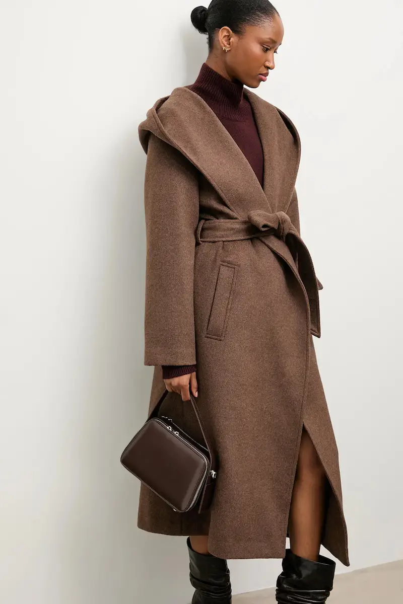 cappotto in lana colore marrone miniatura 4