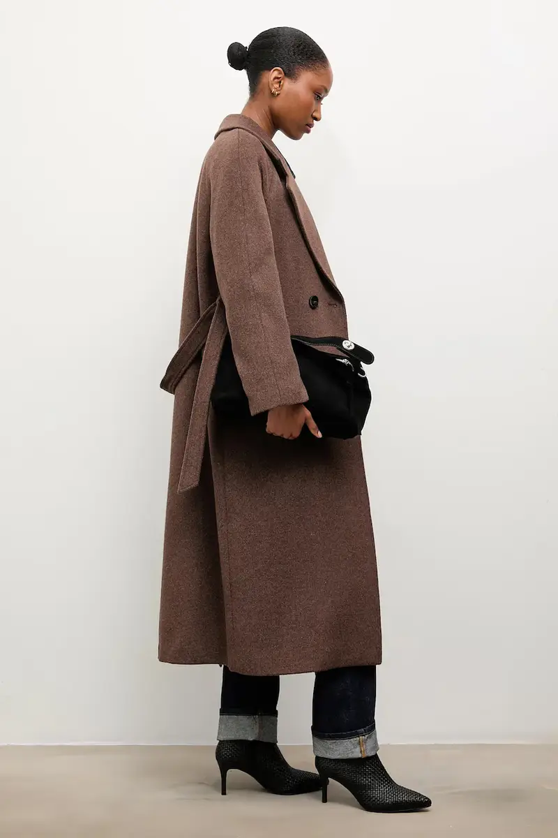 cappotto in lana colore marrone miniatura 2