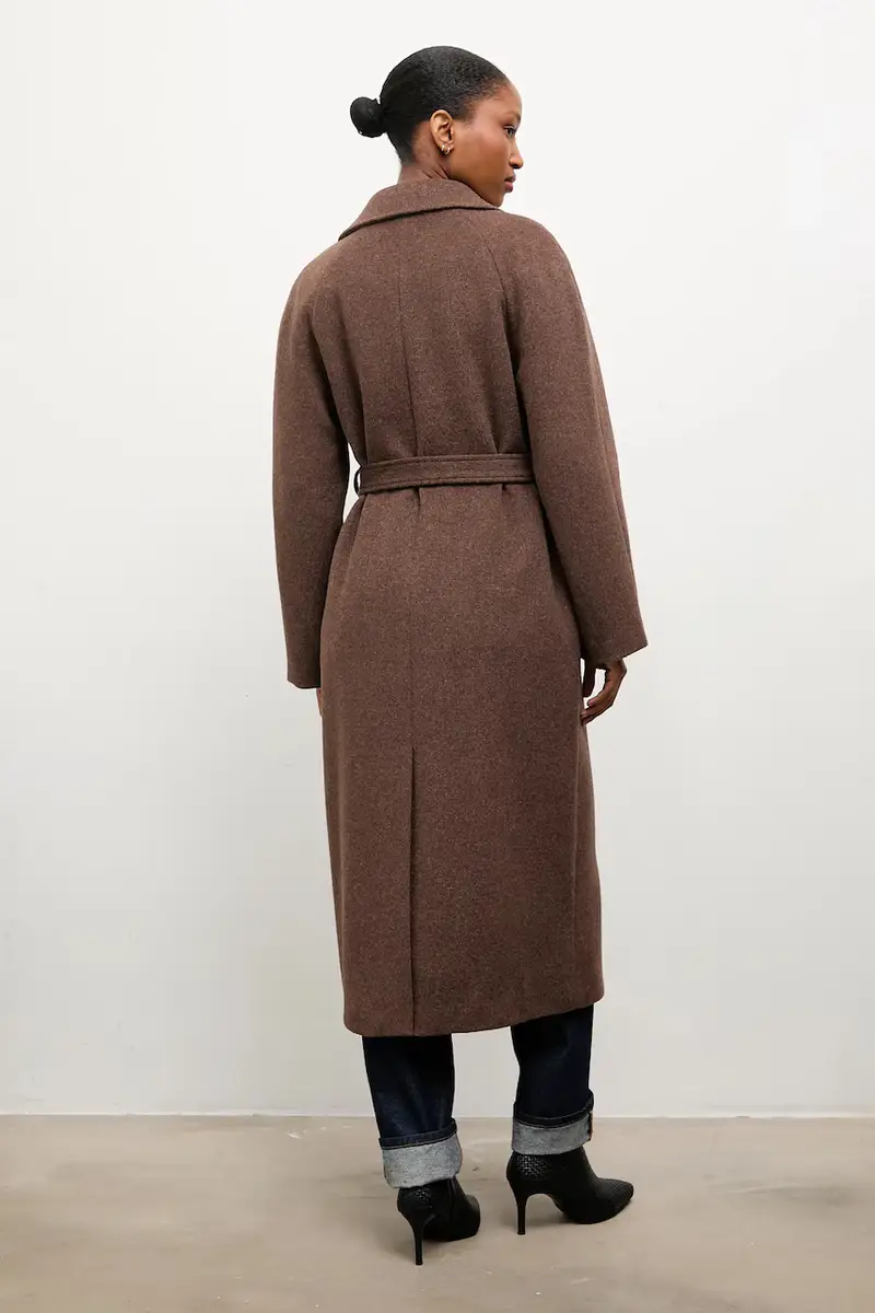 cappotto in lana colore marrone miniatura 3