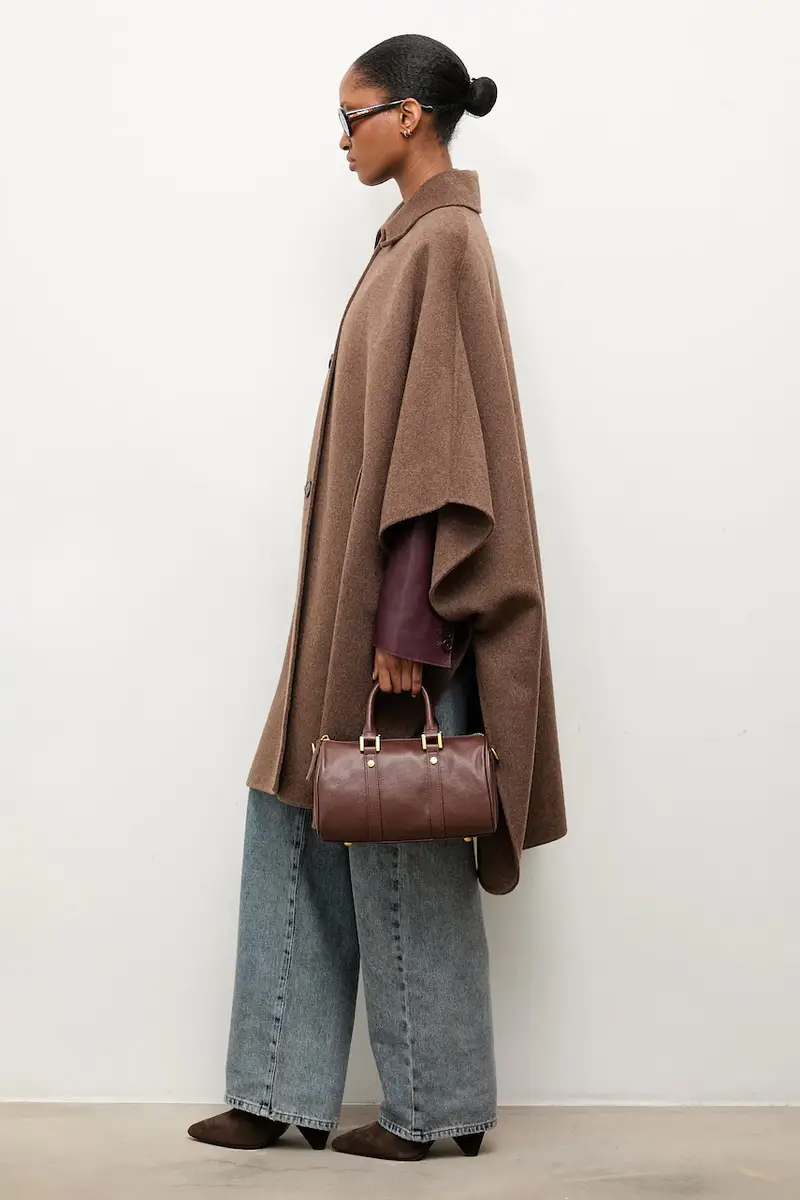 cappotto in lana colore marrone miniatura 5