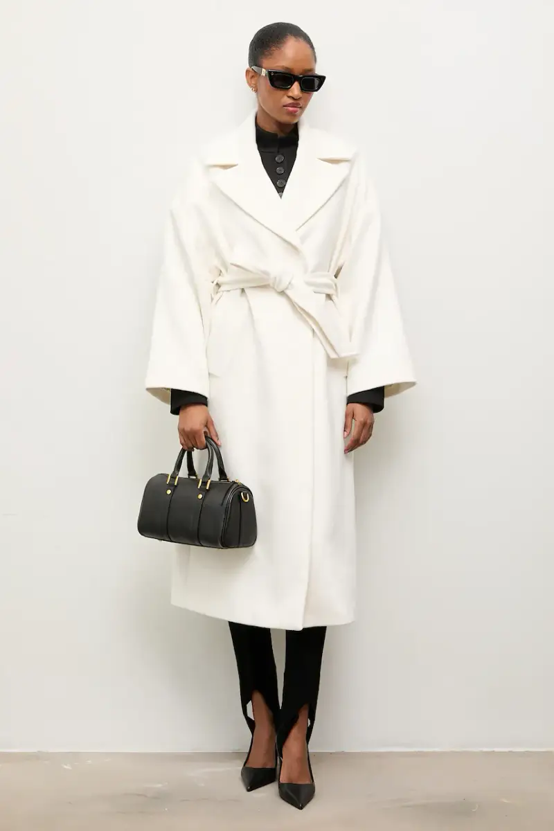 Answear Lab cappotto in lana colore marrone Bianco miniatura 2