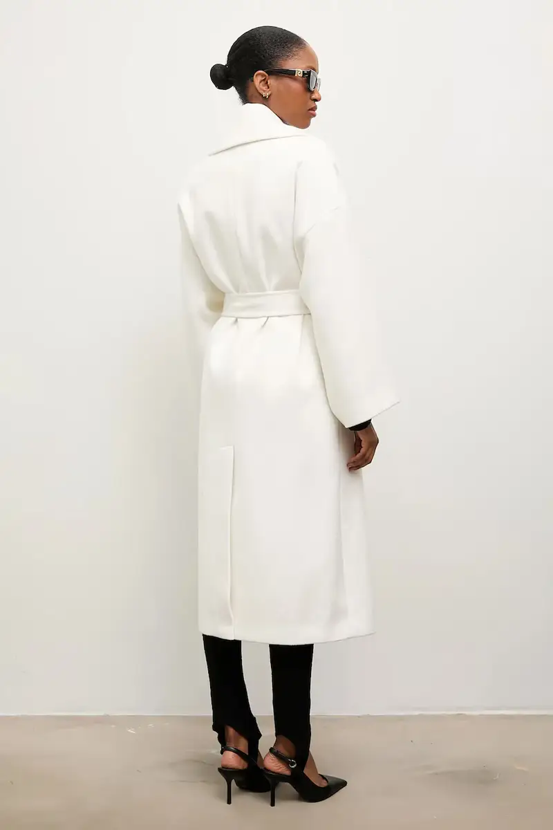 Answear Lab cappotto in lana colore marrone Bianco miniatura 3