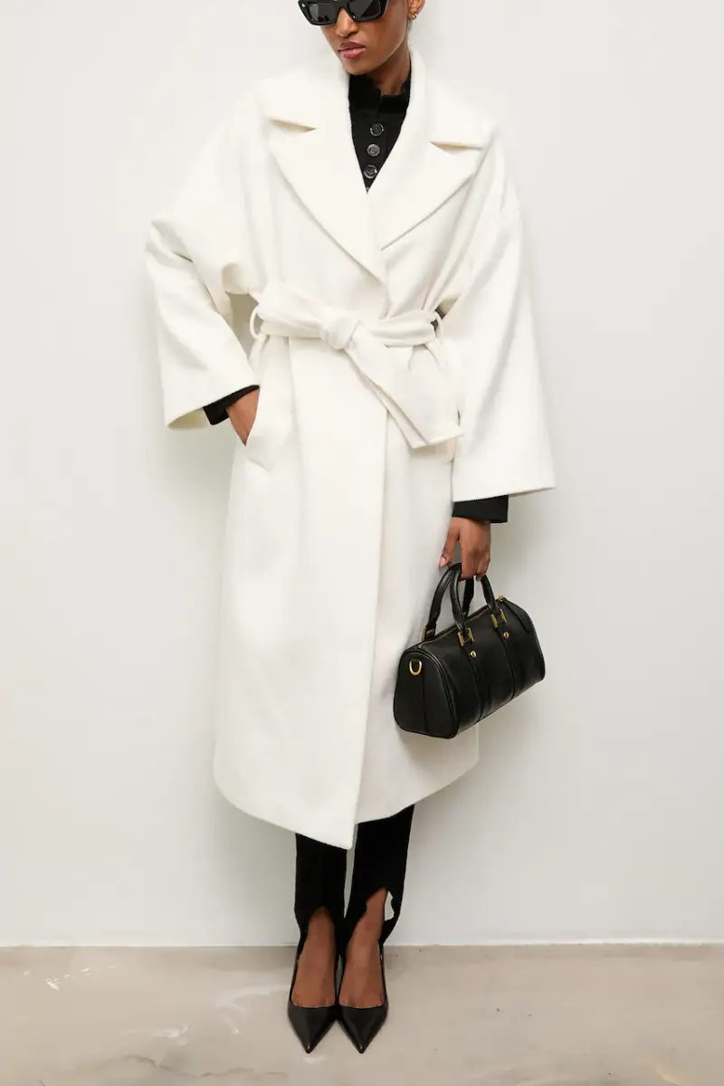 Answear Lab cappotto in lana colore marrone Bianco miniatura 4