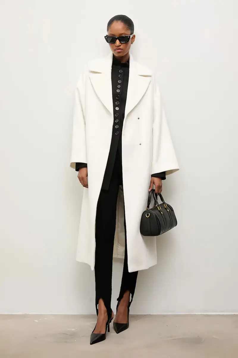 Answear Lab cappotto in lana colore marrone Bianco miniatura 5
