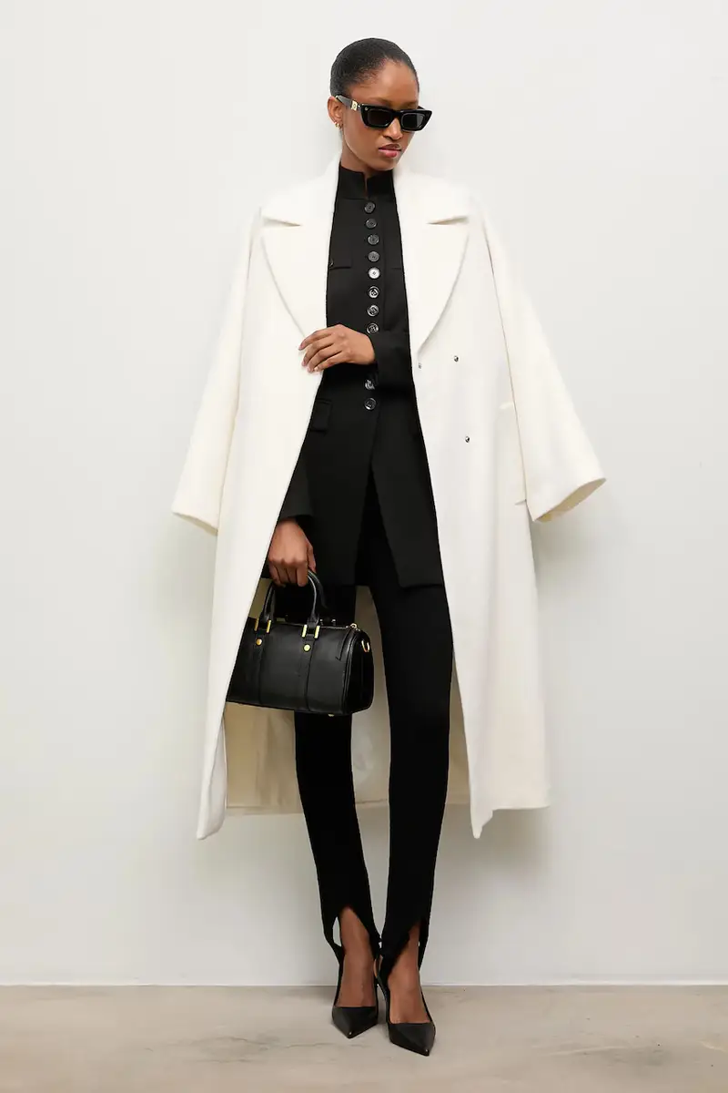 Answear Lab cappotto in lana colore marrone Bianco