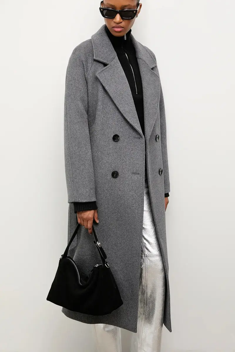 Answear Lab cappotto in lana colore marrone Grigio miniatura 2