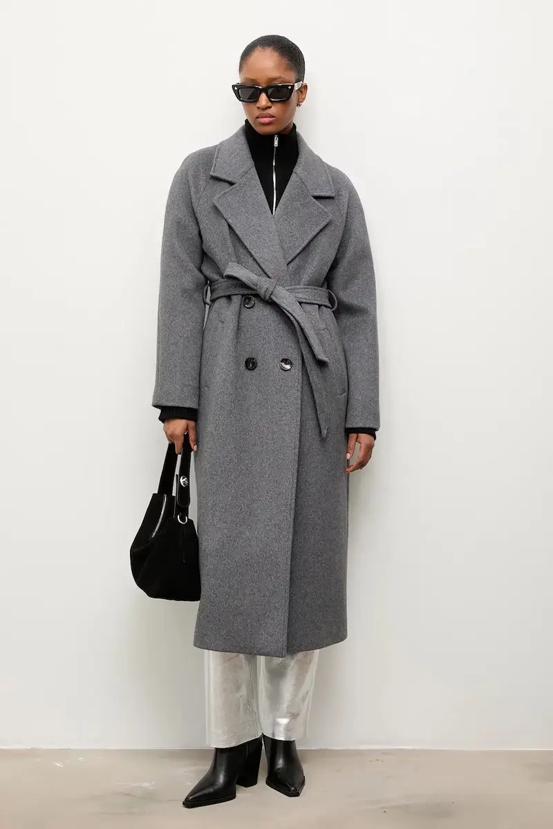 Answear Lab cappotto in lana colore marrone Grigio miniatura 3