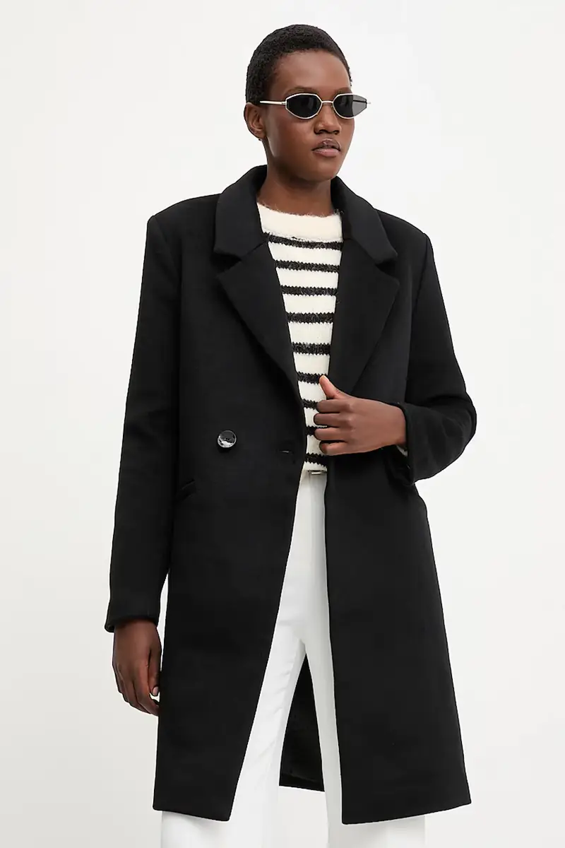 cappotto in lana colore nero miniatura 4