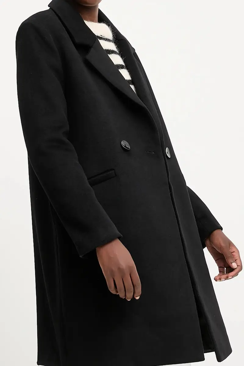 cappotto in lana colore nero miniatura 5