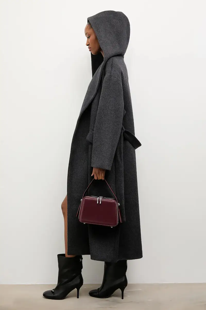 cappotto in lana colore nero miniatura 4