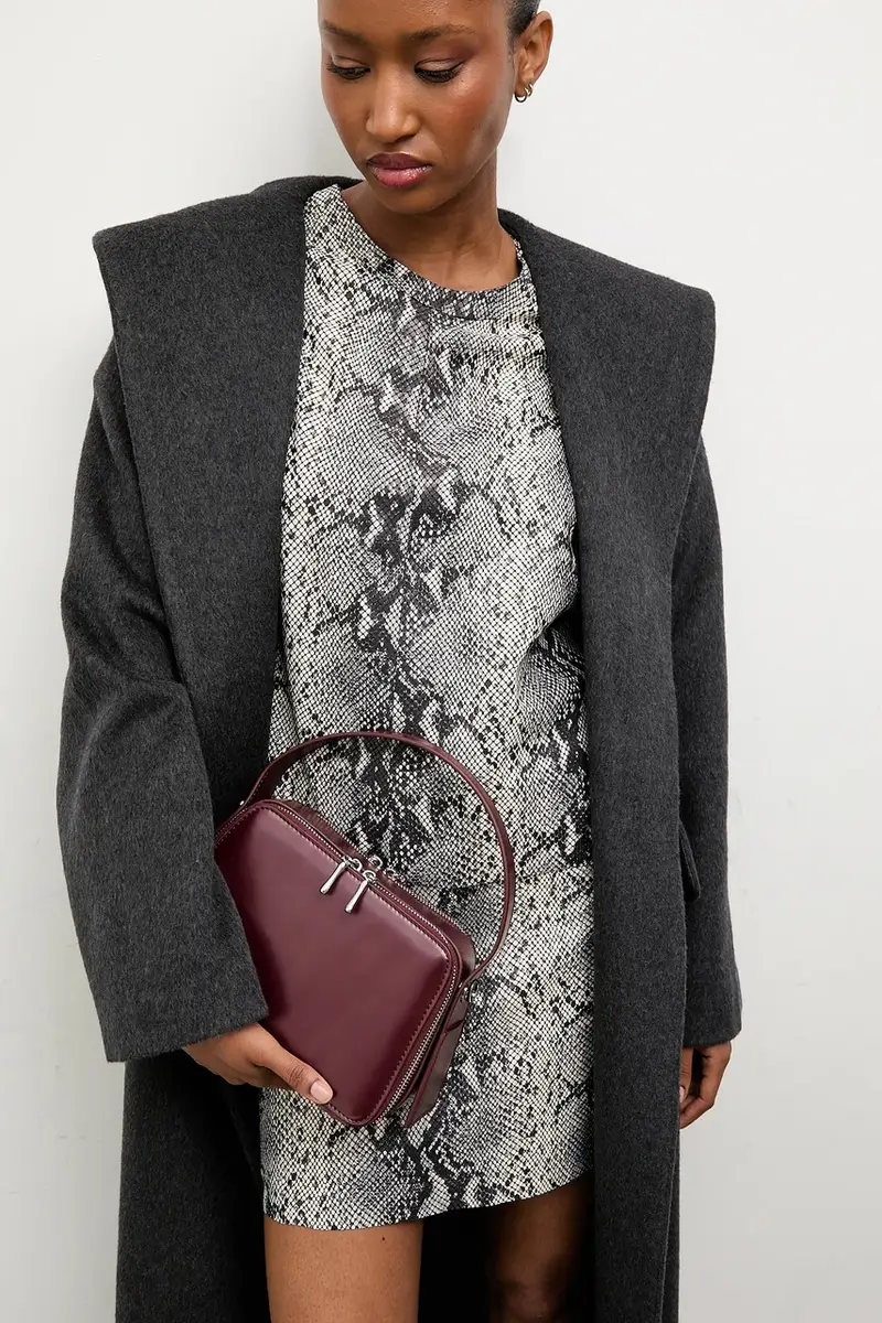 cappotto in lana colore nero miniatura 5