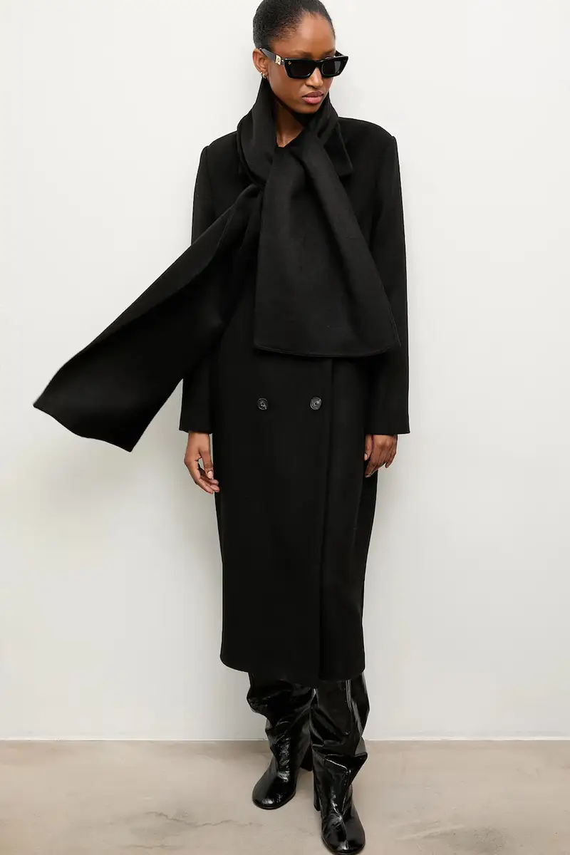 cappotto in lana colore nero