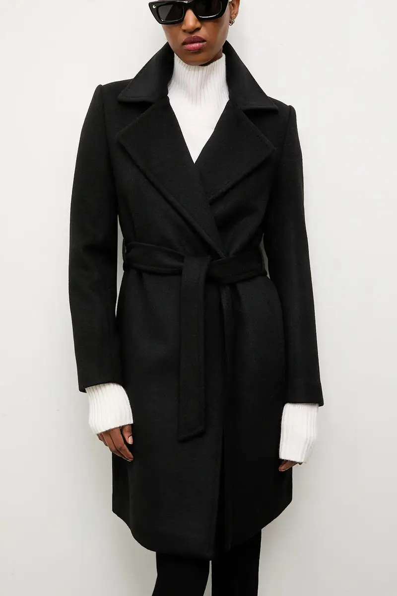 cappotto in lana colore nero miniatura 5