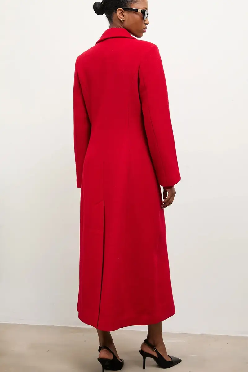 cappotto in lana colore rosso miniatura 3