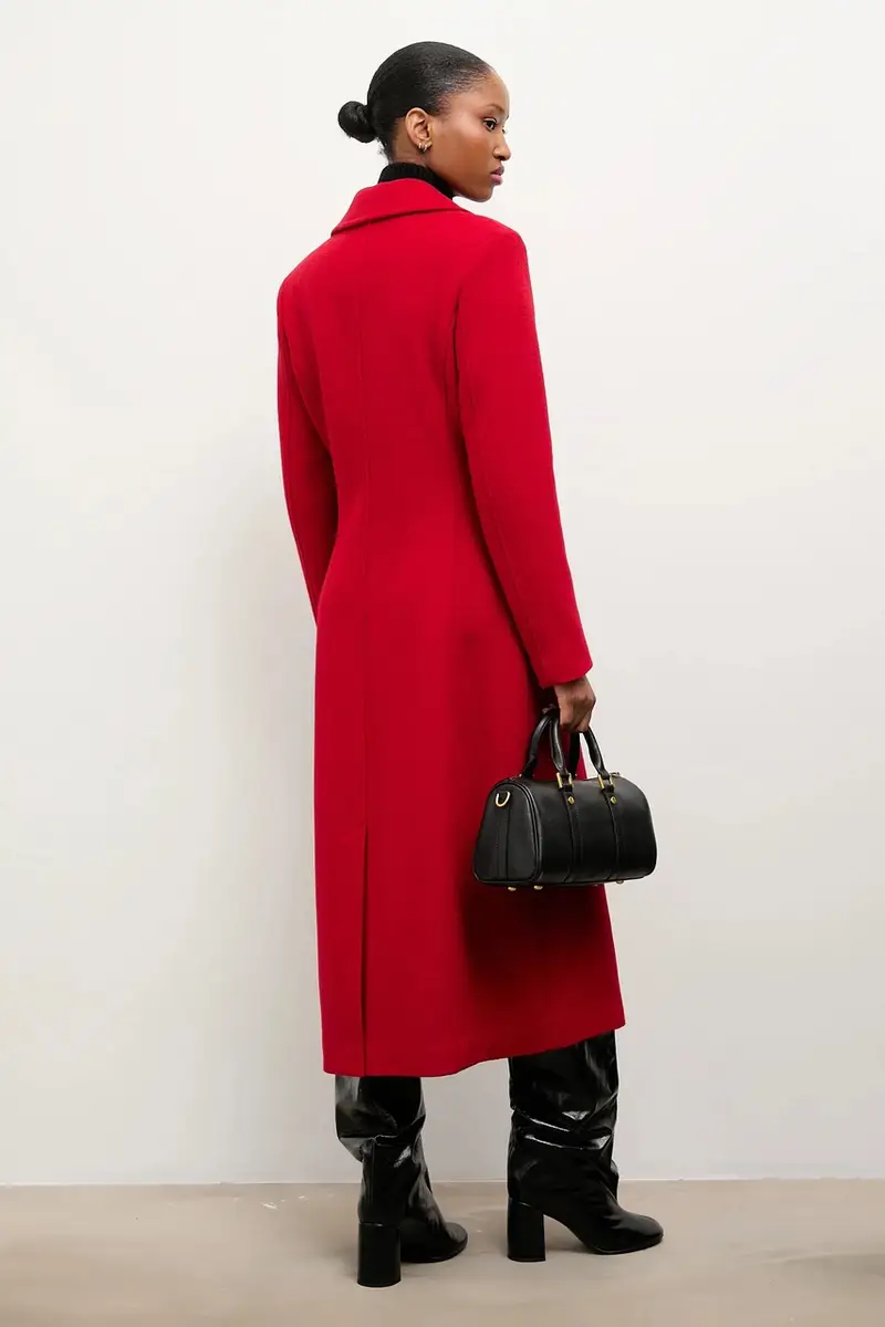 cappotto in lana colore rosso miniatura 3