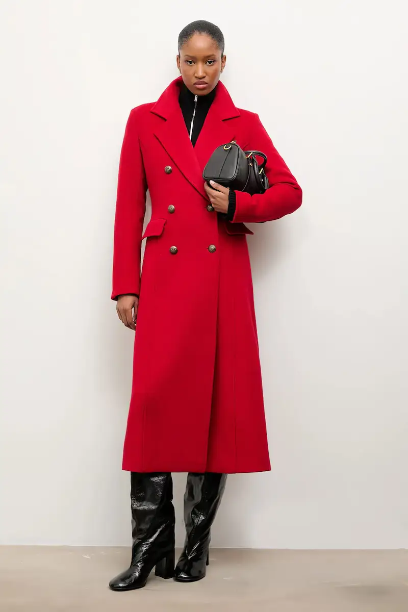 cappotto in lana colore rosso