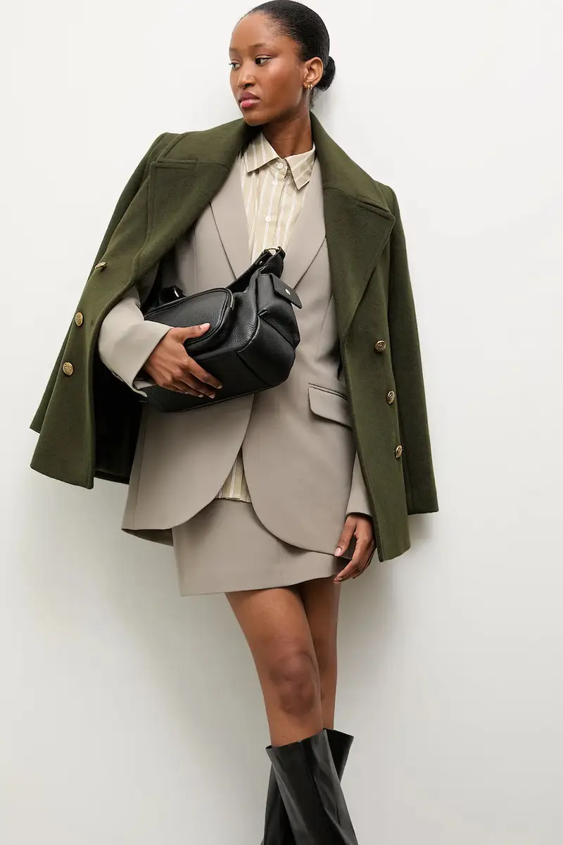 cappotto in lana colore verde miniatura 4